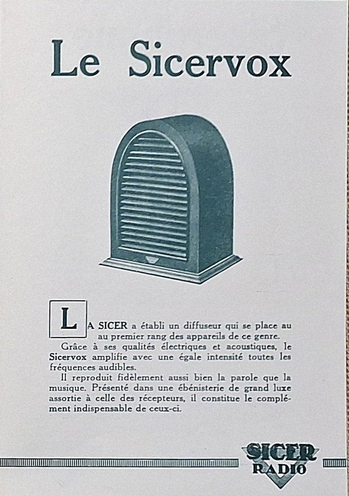 Haut-parleur recherche  SICERVOX, Antiquités & Art, Antiquités | TV & Hi-Fi, Enlèvement