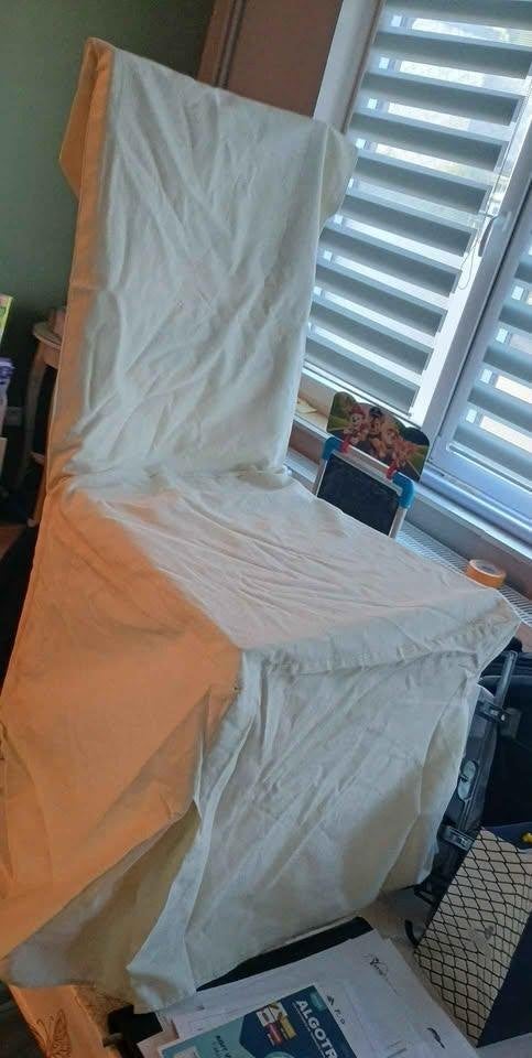 Set van 8 taupe stoelhoezen, Huis en Inrichting, Ophalen, Overige kleuren, Zo goed als nieuw, Stof