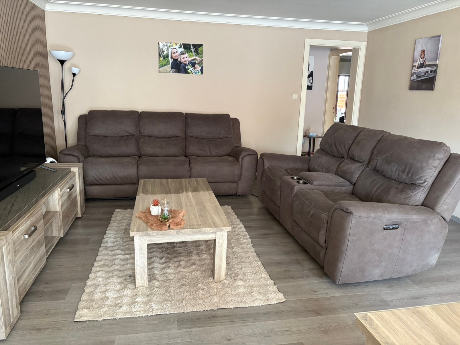 WEBA Cluny 3+2 salon – 5 elektrische relaxen -perfecte staat, Huis en Inrichting, Ophalen, 100 tot 125 cm, Zo goed als nieuw, Rechte bank