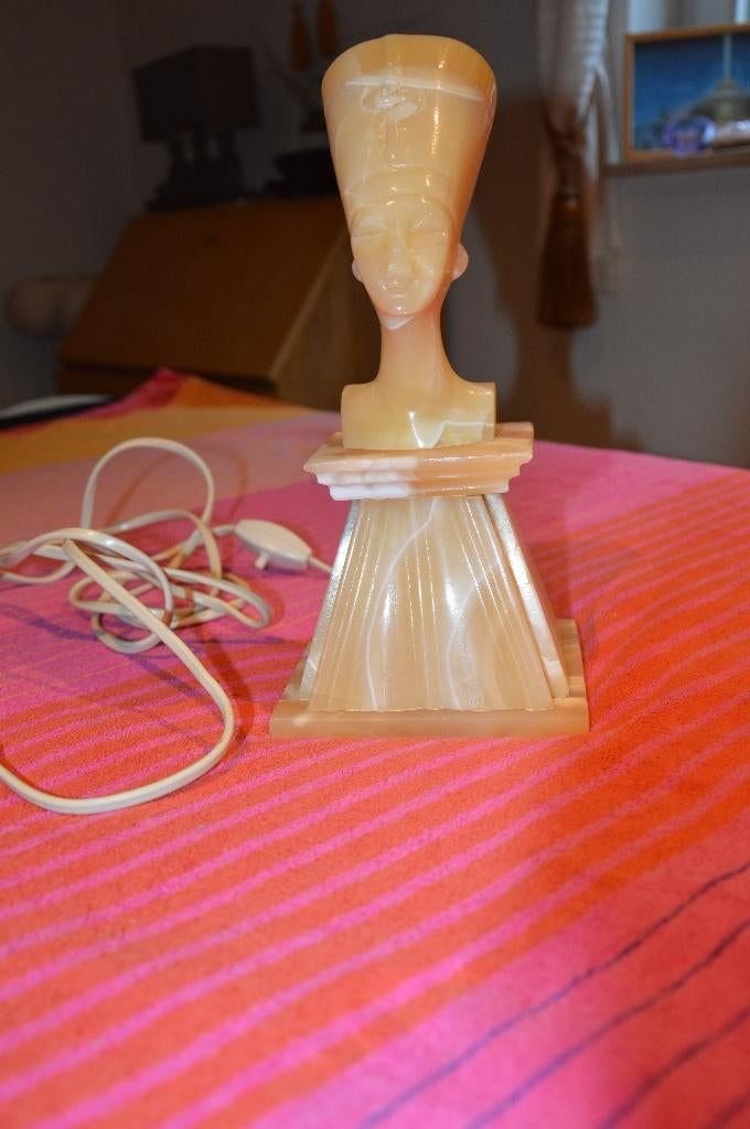 av; lampe en albatre, Enlèvement, Vintage