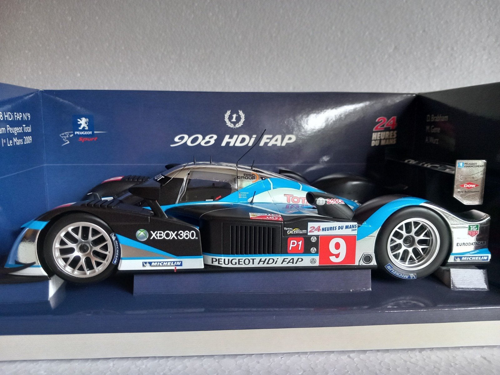 PEUGEOT HDI FAP N9 WINNAAR LE MANS 2009. 1/18, Ophalen of Verzenden, MiniChamps