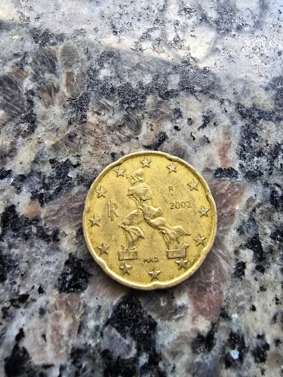 Italië 2002 „zeldzame” munt van 20 cent, Ophalen of Verzenden