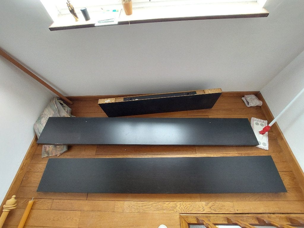 3 zwarte wandplanken, Maison & Meubles, Accessoires pour la Maison | Étagères murales & Rayons de bibliothèque, Enlèvement, Utilisé
