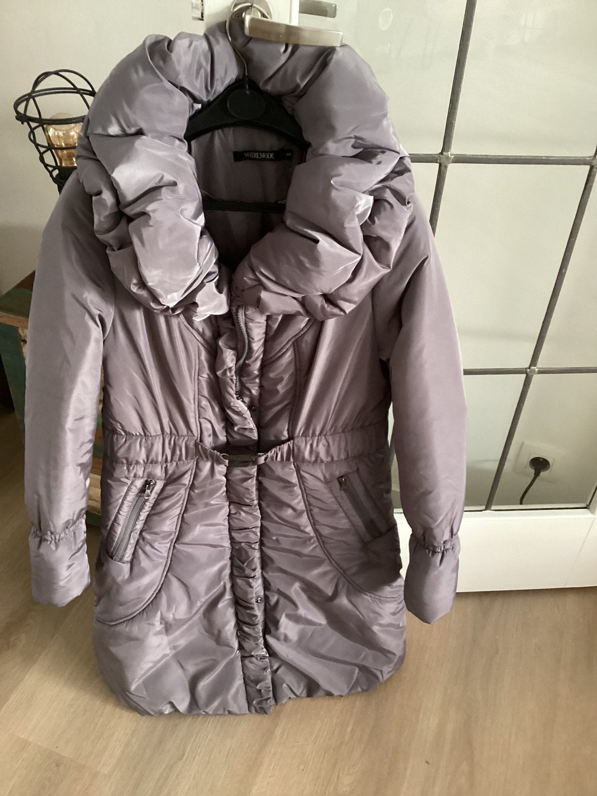 Damesmantel, Kleding | Dames, Ophalen, Zo goed als nieuw, Maat 38/40 (M), Zilver