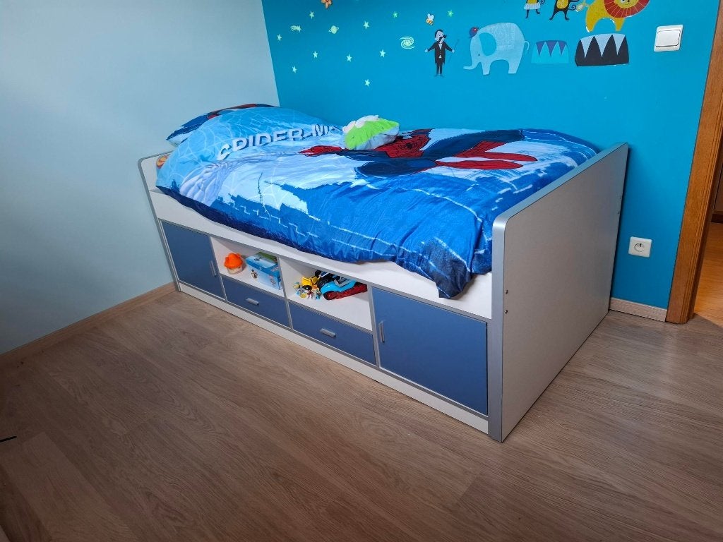 kinderbed,  half hoogslaper, Ophalen, 85 tot 100 cm, Gebruikt, Hoogslaper of Stapelbed