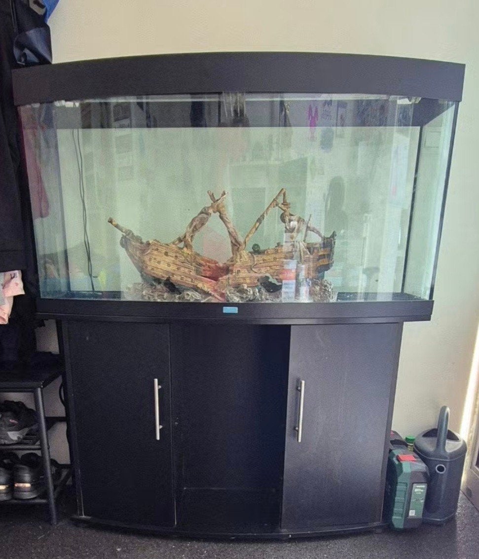 Alles samen weg! Aquarium / Deco Boot / BuitenPomp Te Koop, Dieren en Toebehoren, Ophalen, Inclusief deksel