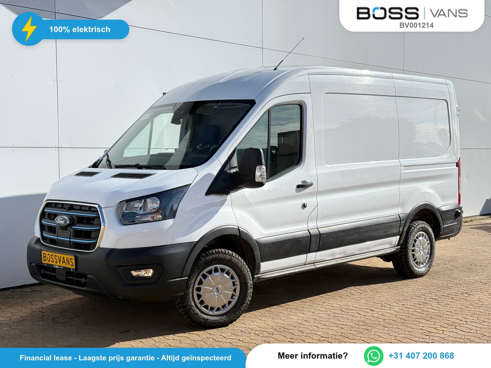 Ford E-Transit e-Transit 68kWh 184PK (bj 2023), Auto's, Automaat, Adaptive Cruise Control, 135 kW, Wit
