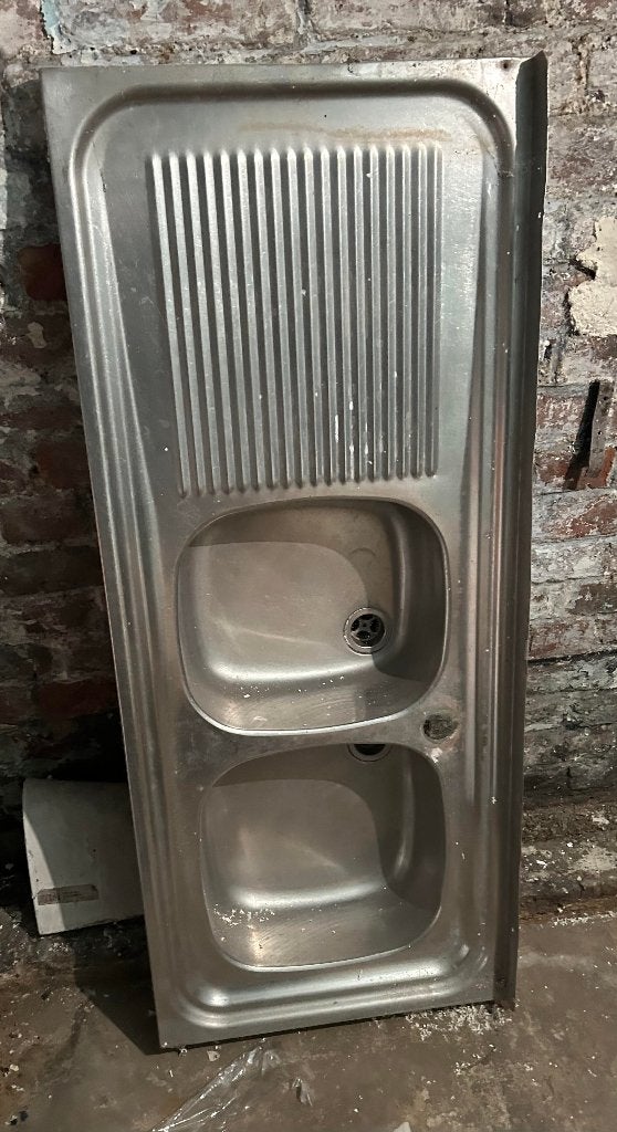 evier inox cuisine 1m20 / 50  à refrotter, Maison & Meubles, Enlèvement, Utilisé, 25 à 50 cm, 100 à 150 cm