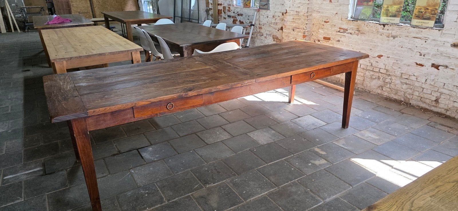boerentafel 275 cm lang, Huis en Inrichting, Tafels | Eettafels, Ophalen of Verzenden, Gebruikt
