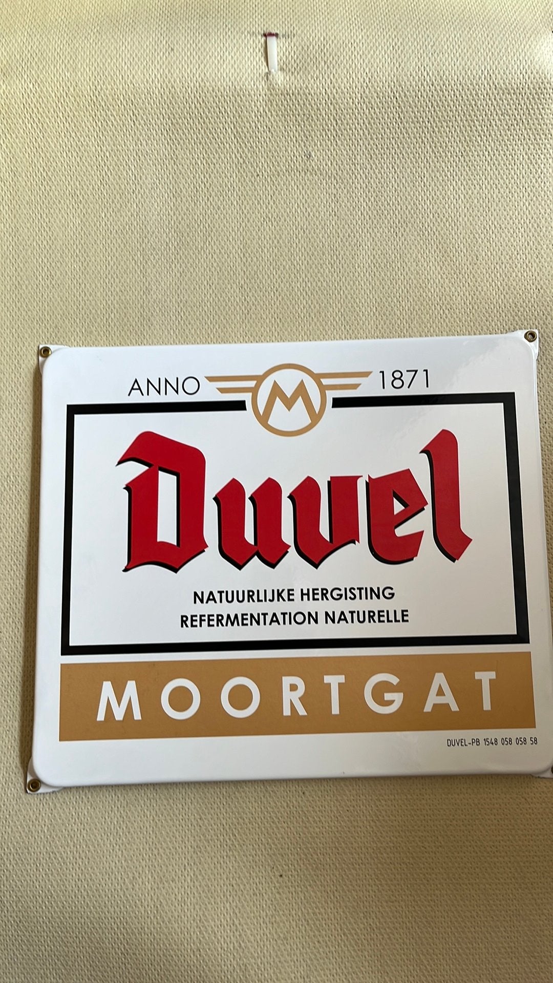 Duvel emaille bord, Ophalen, Nieuw, Reclamebord