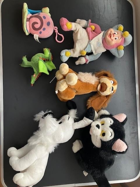 Knuffels Disney Figaro Lady Spongebob Gary Idefix efteling, Disney, Overige typen, Ophalen of Verzenden, Met label