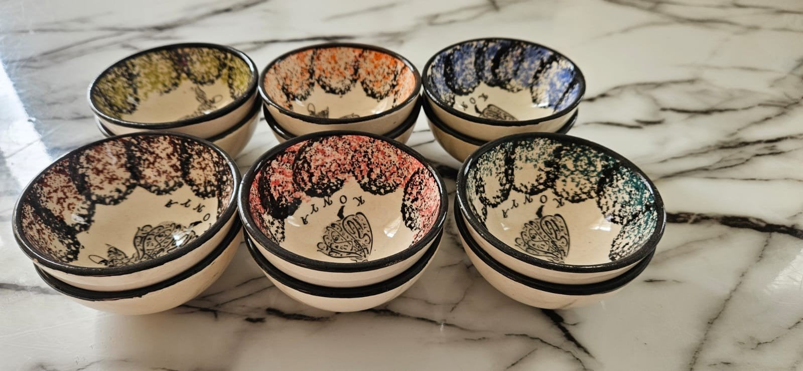 Set van 12 porselein schaaltjes Mesnevi/Rumi motief compleet, Huis en Inrichting, Keuken | Servies, Ophalen, Aziatisch, Overige merken
