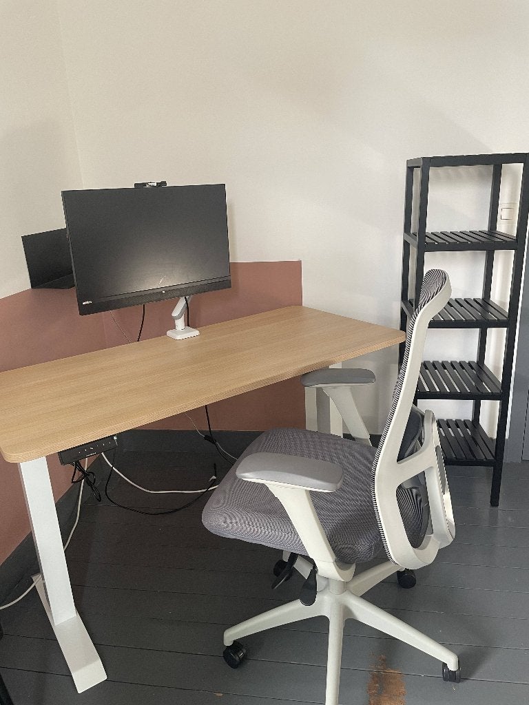 Chaise de bureau, fauteuil, Gris, Comme neuf, Enlèvement, Chaise de bureau