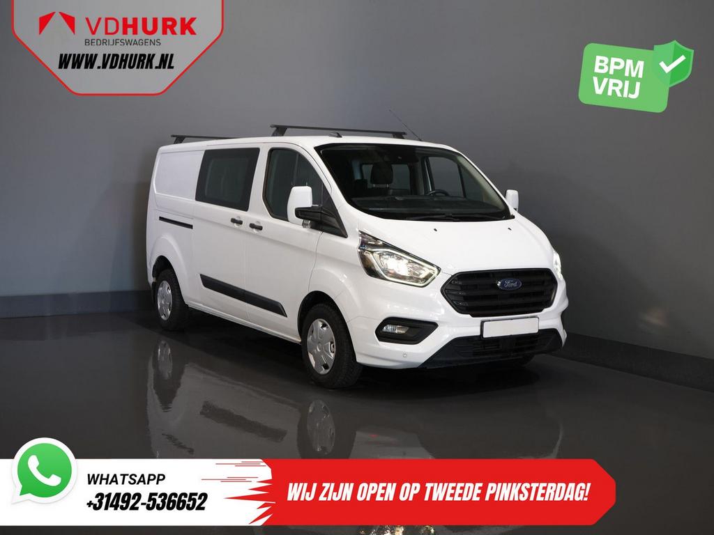 Ford Transit Custom 2.0 TDCI L2 Trend DC Dubbel Cabine Stoel, Auto's, Bestelwagens en Lichte vracht, Wit, 202 g/km, Bedrijf, Ford