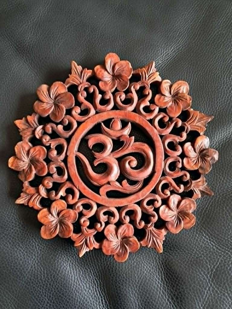 Om.Aum, ohm-symbool, handgemaakt, 30 cm, Huis en Inrichting, 30 cm, 30 cm, Hout, Ophalen of Verzenden
