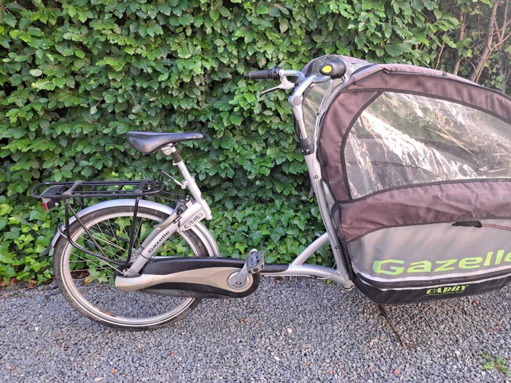 á vendre velo cargo, Vélos & Vélomoteurs, Bâche, Enlèvement, Utilisé, Frein à disque