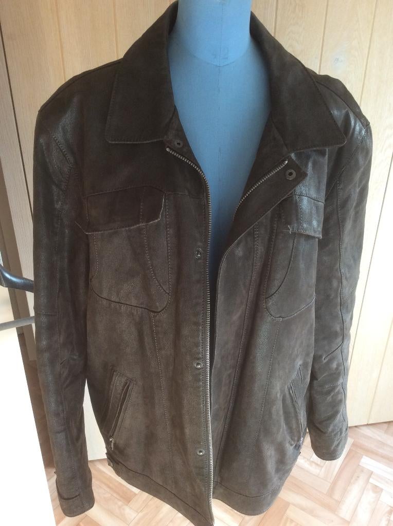 Bronson donkerbruine rundslederen vest maat 56, Bruin, Maat 56/58 (XL), Ophalen of Verzenden, Zo goed als nieuw