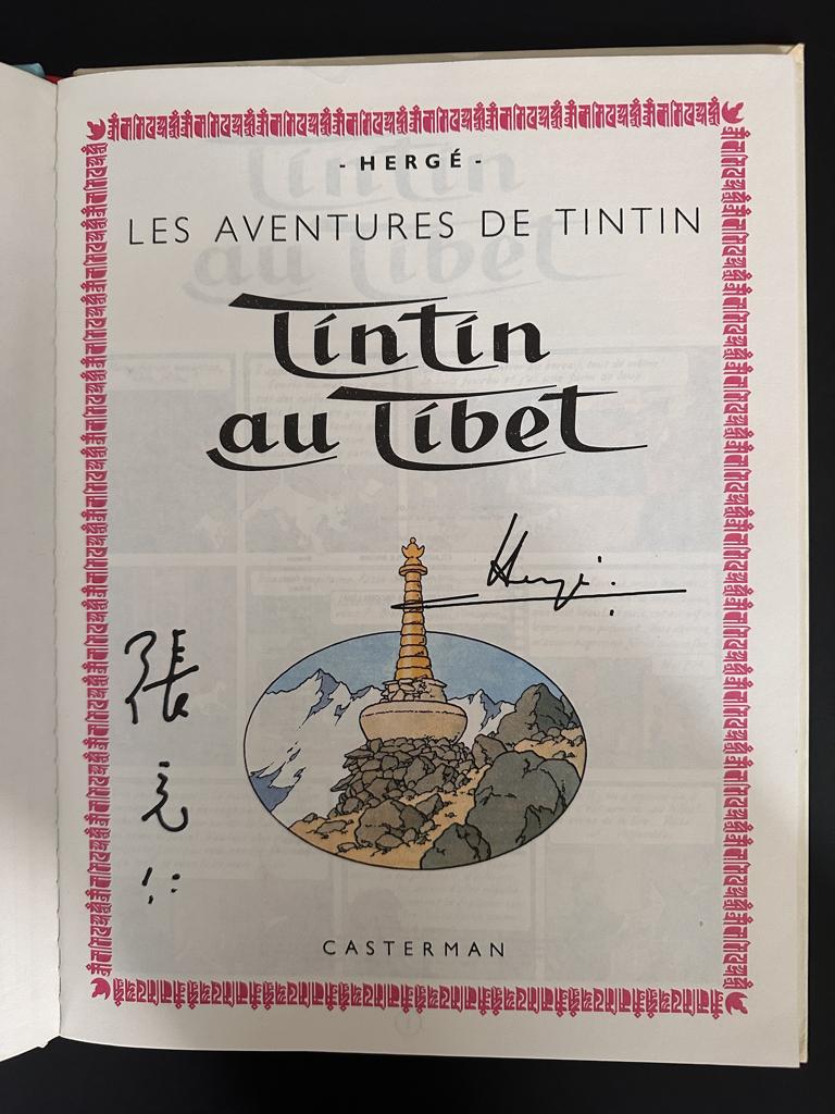 Kuifje in Tibet - Gesigneerd door Hergé en Tchang (1980), Eén stripboek, Ophalen of Verzenden, Zo goed als nieuw, Hergé