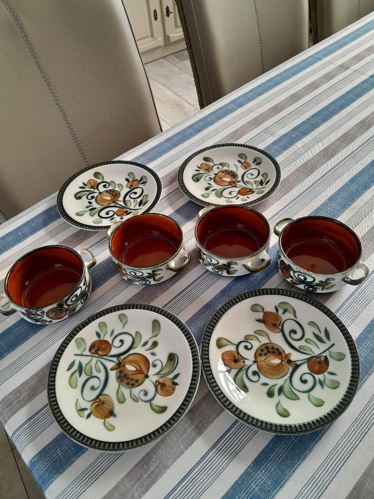 Boch Argenteuil 4 Bols soupe + 4 Assiettes à dessert TBE, Enlèvement ou Envoi