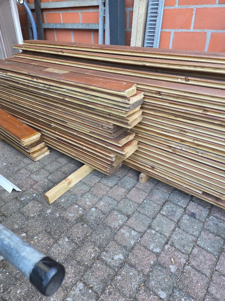 Houten planken met tand en groef, Bricolage & Construction, Bois & Planches, Enlèvement, Utilisé, Autres essences de bois, Planche