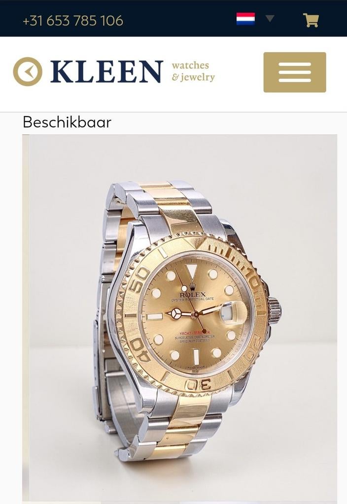 Rolex Yacht-Master Gold Steel Champagne Dial 40mm, Ophalen, Goud, Goud, Rolex