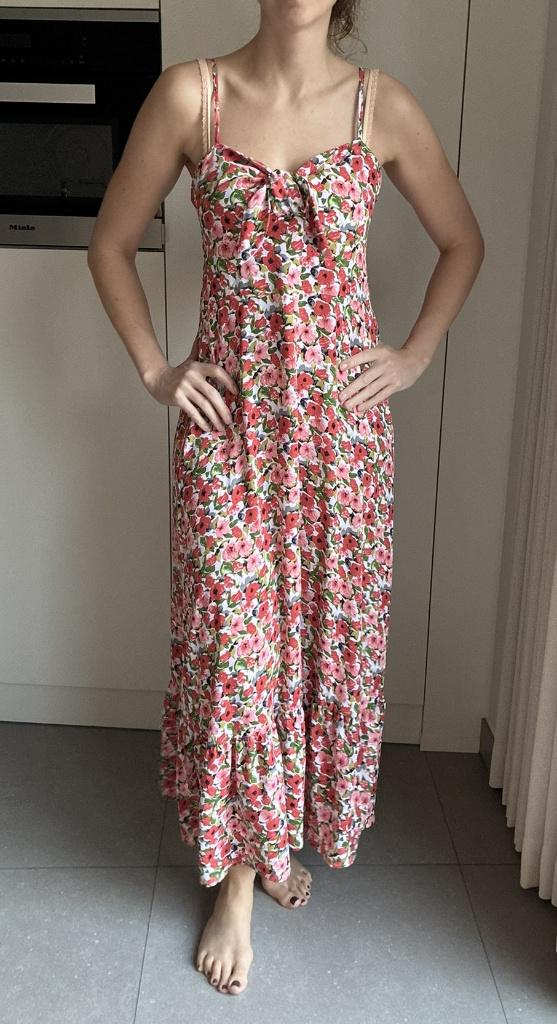 Lange jurk met bloemenprint van cherry paris (Maat 2/M), Kleding | Dames, Maat 38/40 (M), Overige kleuren, Cherry paris, Ophalen of Verzenden