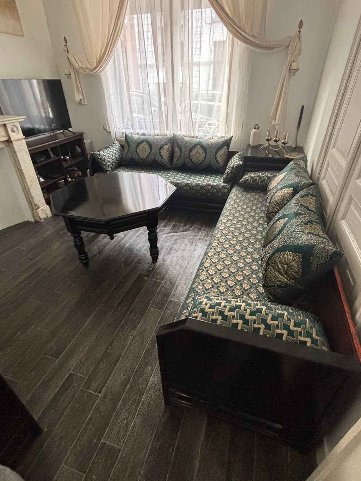 Fauteuil Marocain 3tissus différents / 1150€ à discuter, Ophalen, Zo goed als nieuw