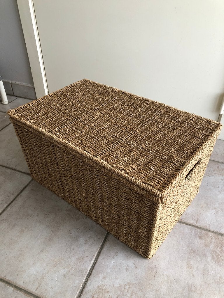 Rotan/vlas Mand (L50 x B30 x H25) (NIEUW), Ophalen, Overige materialen, Mand, Zo goed als nieuw
