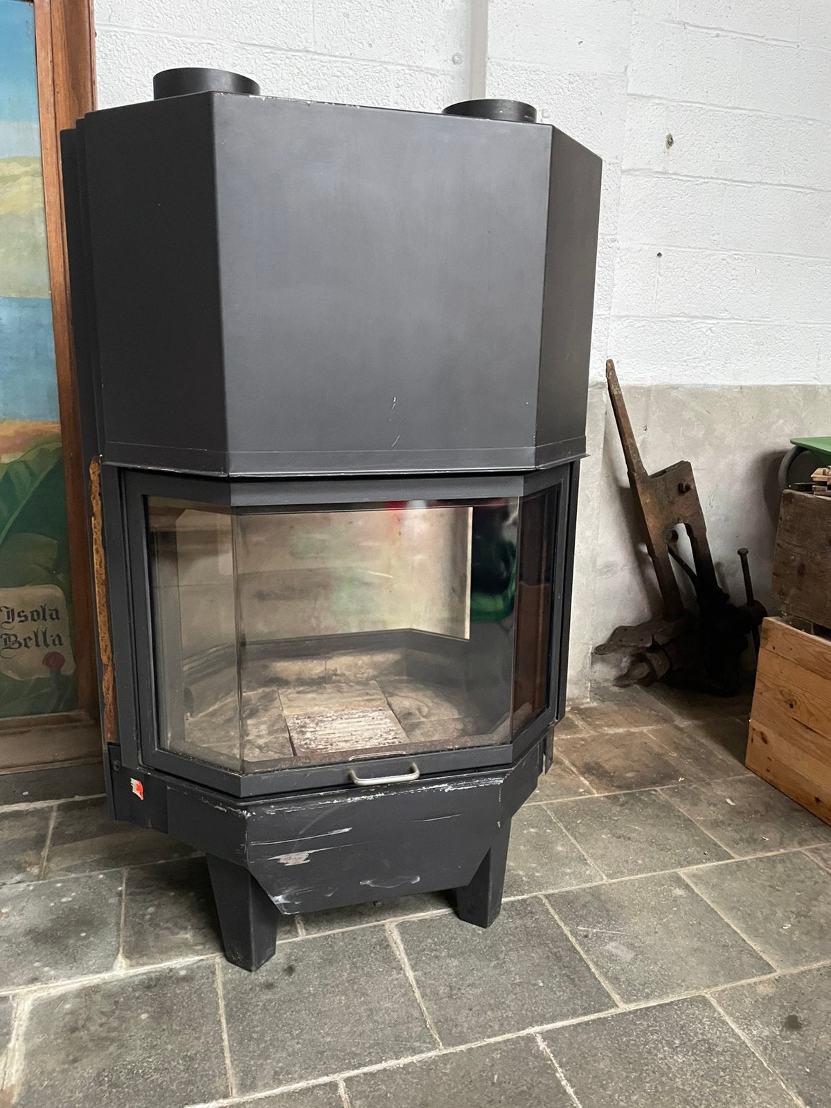 Cheminée transparente Spartherm, chauffage porte d'ascenseur, Enlèvement, Comme neuf, Encastré, Cheminée au bois