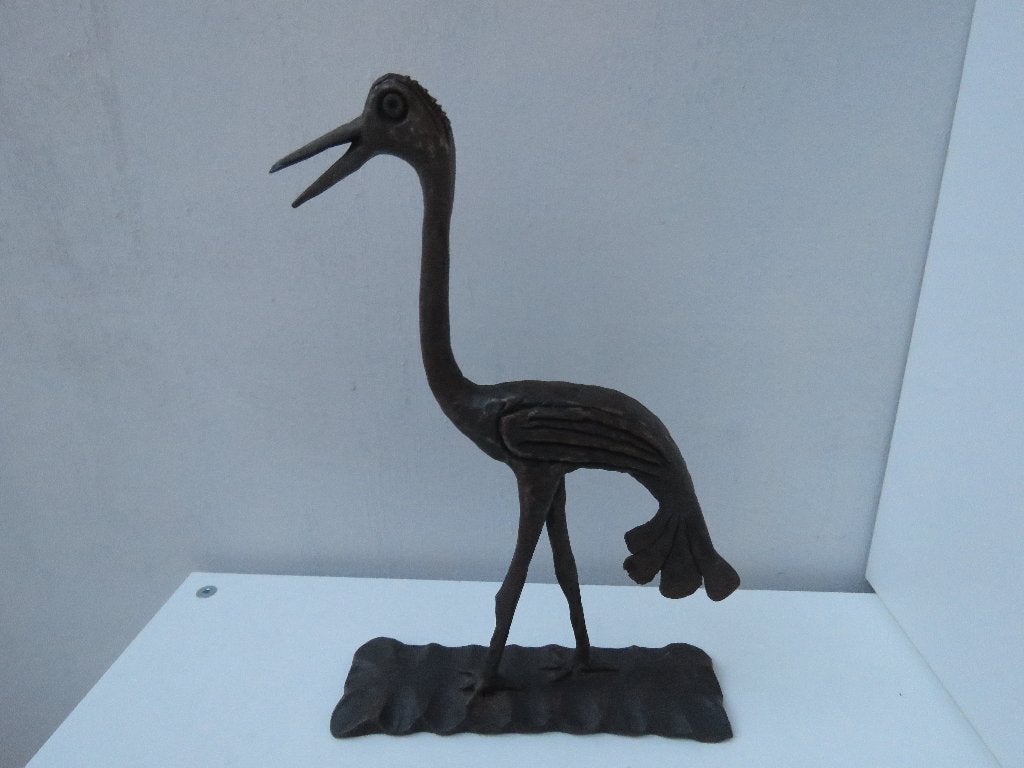Grue en métal brutaliste, Antiquités & Art, Art | Sculptures & Bois, Enlèvement ou Envoi