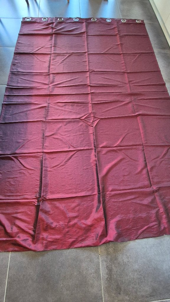 Rideaux voile bordeaux, Enlèvement, Utilisé, Textile