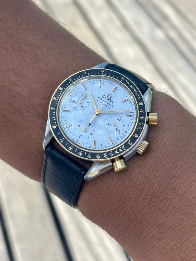 Omega Speedmaster 175.0032, Handtassen en Accessoires, Ophalen, Leer, Staal, Polshorloge