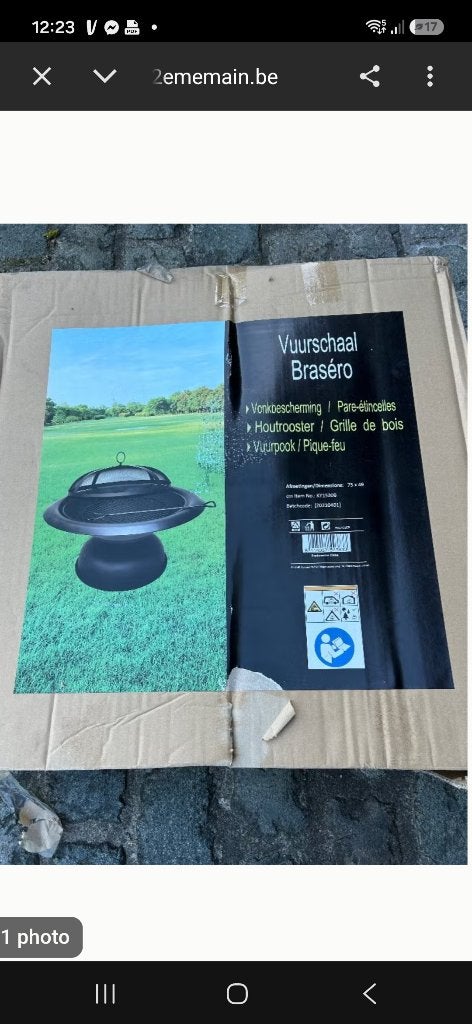 Brasero sur socle, Enlèvement, Neuf