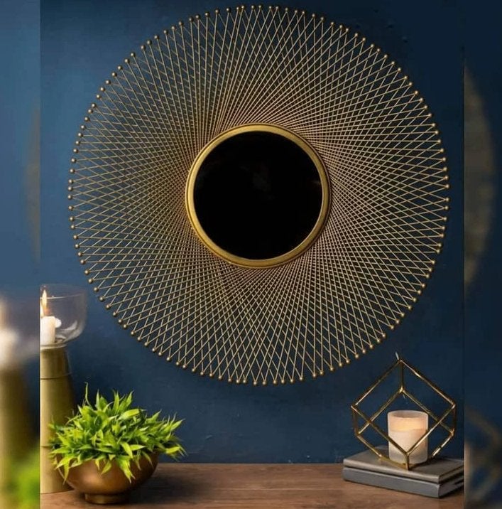 Zonne Spiegelsculptuur Wandspiegel, Antiek en Kunst, Ophalen