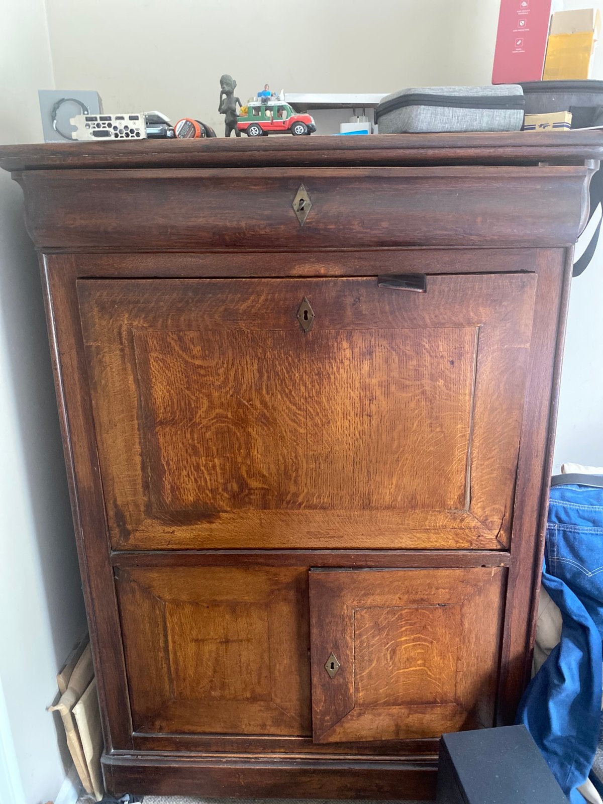 Vieux secretaire en chene, Maison & Meubles, Enlèvement, Utilisé