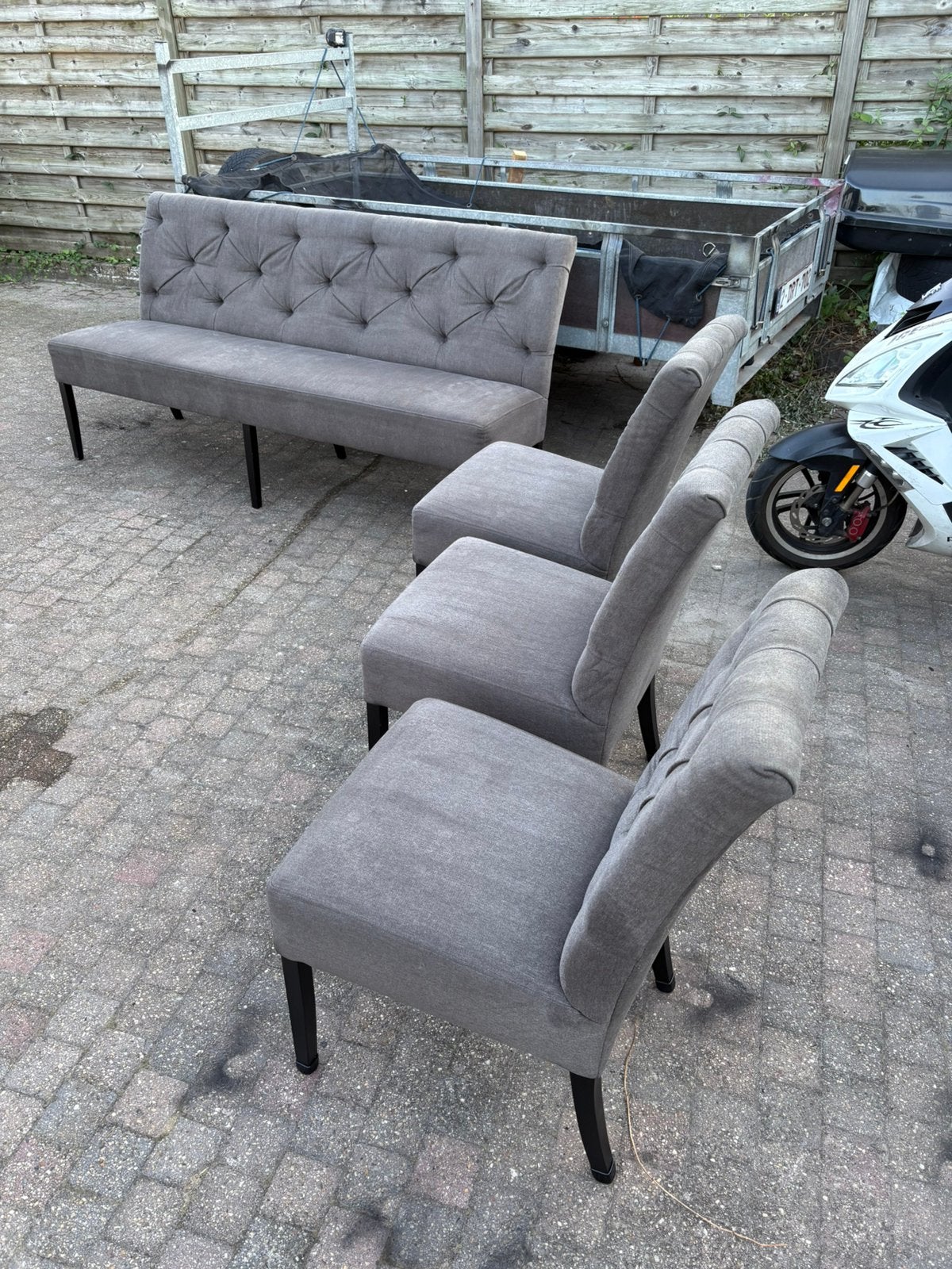 Eetkamerstoelen, Maison & Meubles, Chaises, Comme neuf, Trois, Enlèvement