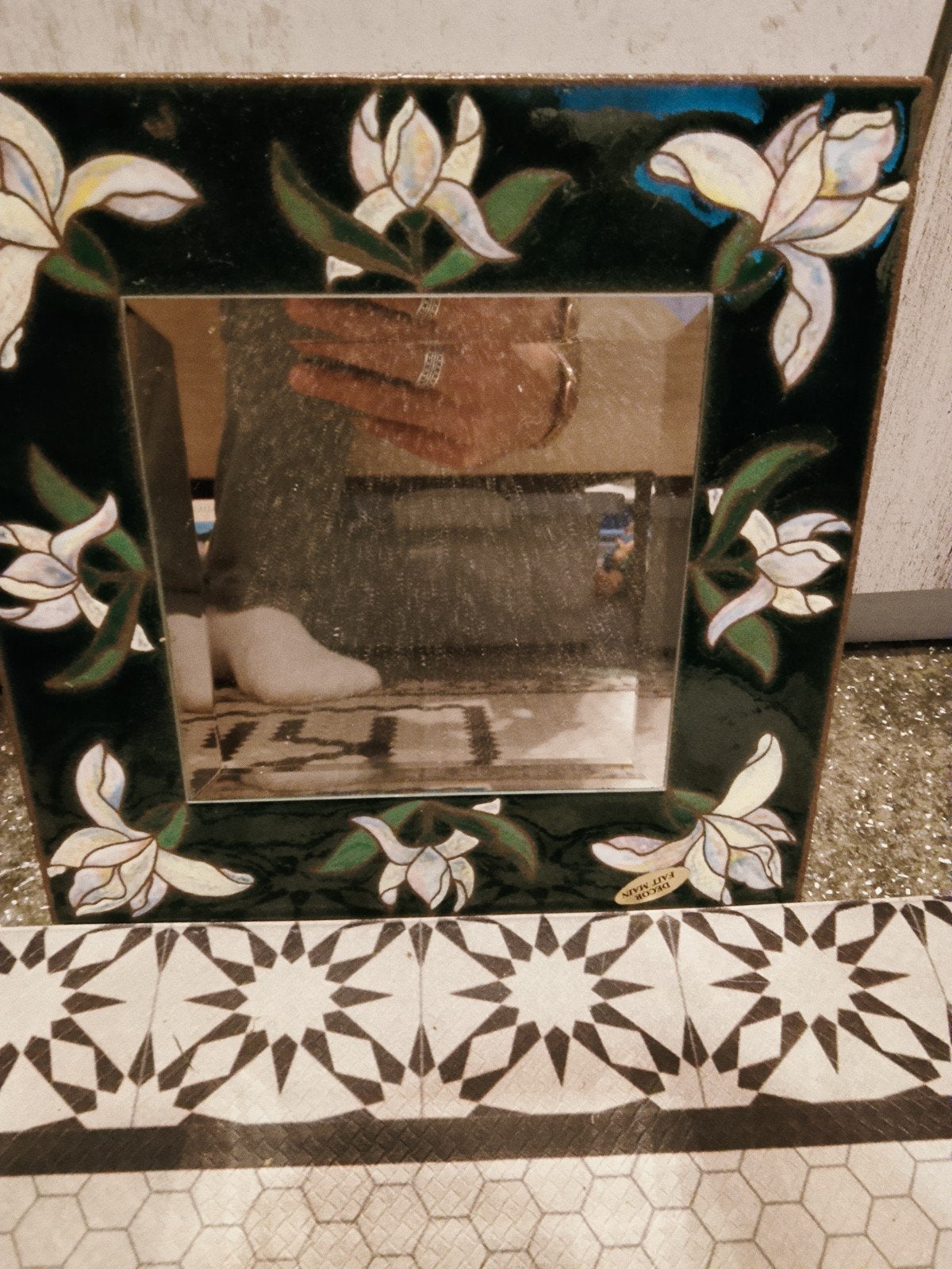 Miroir en lave émaillée, Atelier Mazet, Artisanat, Maison & Meubles, Enlèvement ou Envoi, Moins de 100 cm, Moins de 50 cm, Carré