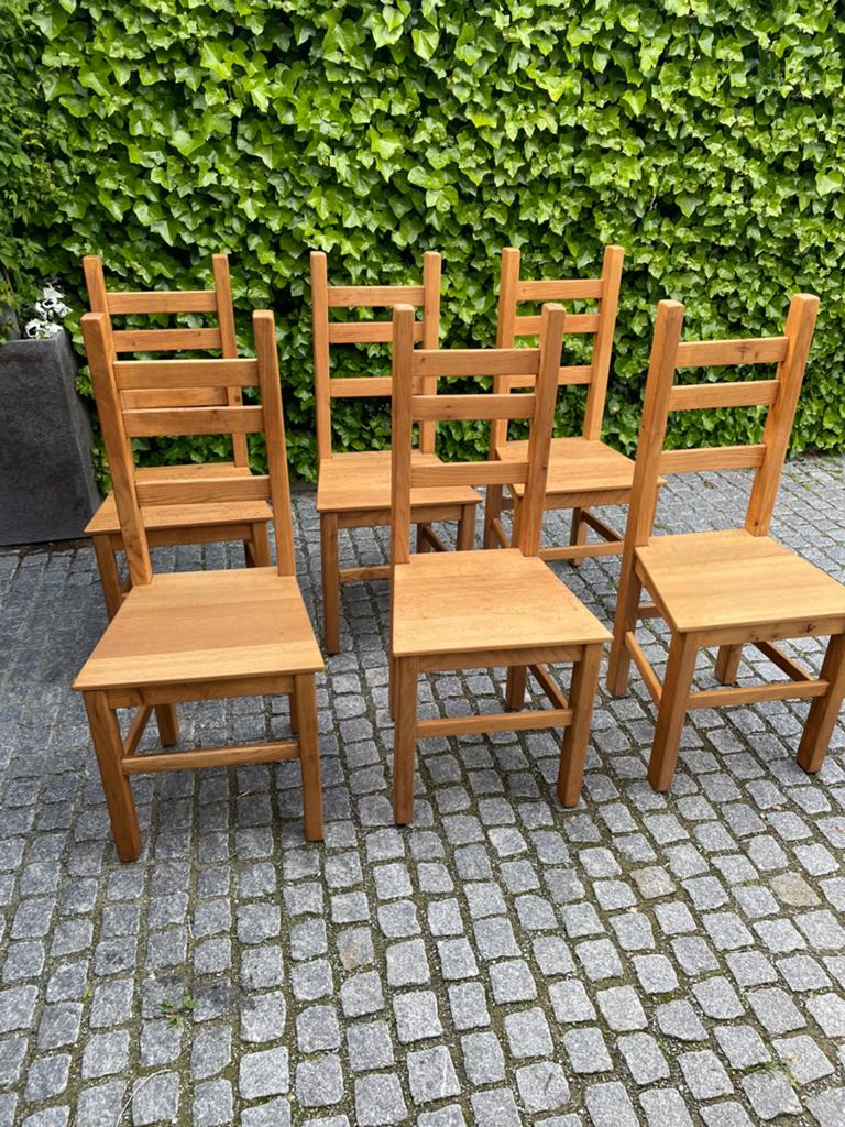 6 STOELEN - Massief natuurlijk eikenhout, Ophalen