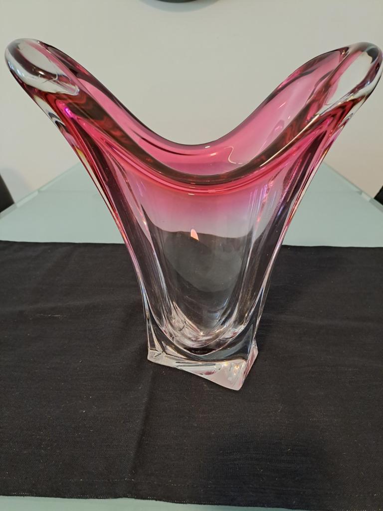 Roze vaas van Val St lambert., Antiek en Kunst, Ophalen