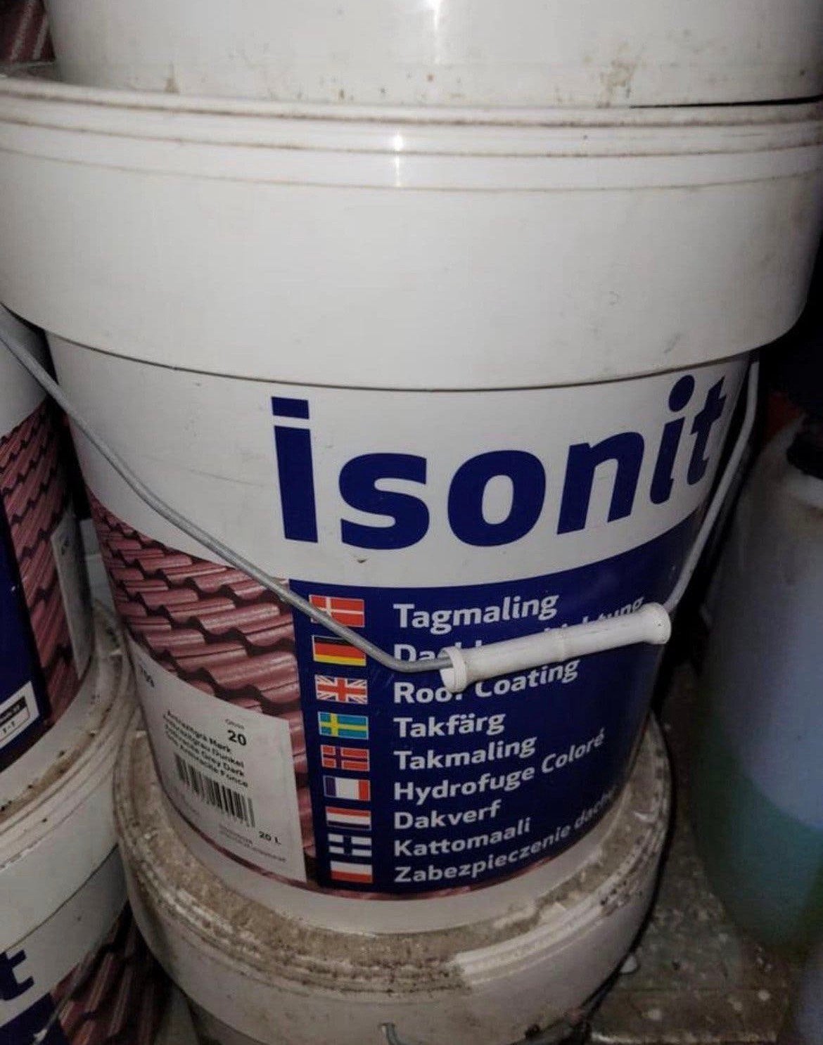Isonit verf vr leien, beton, ijzer en goflplaten. Antraciet, Enlèvement, Comme neuf