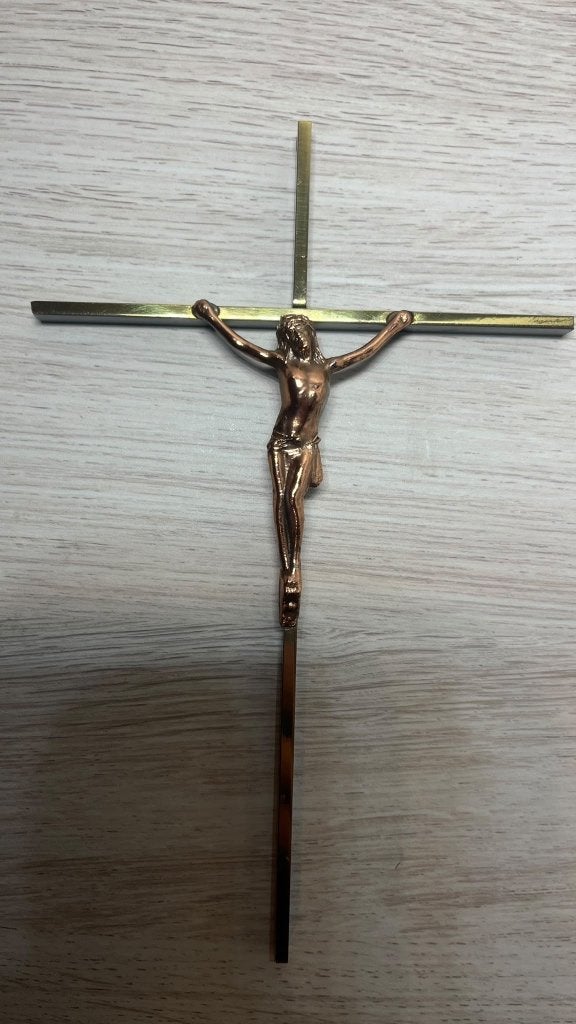 20 eeuws Kruisbeeld, Crucifix (Brons-Gold), Ophalen of Verzenden