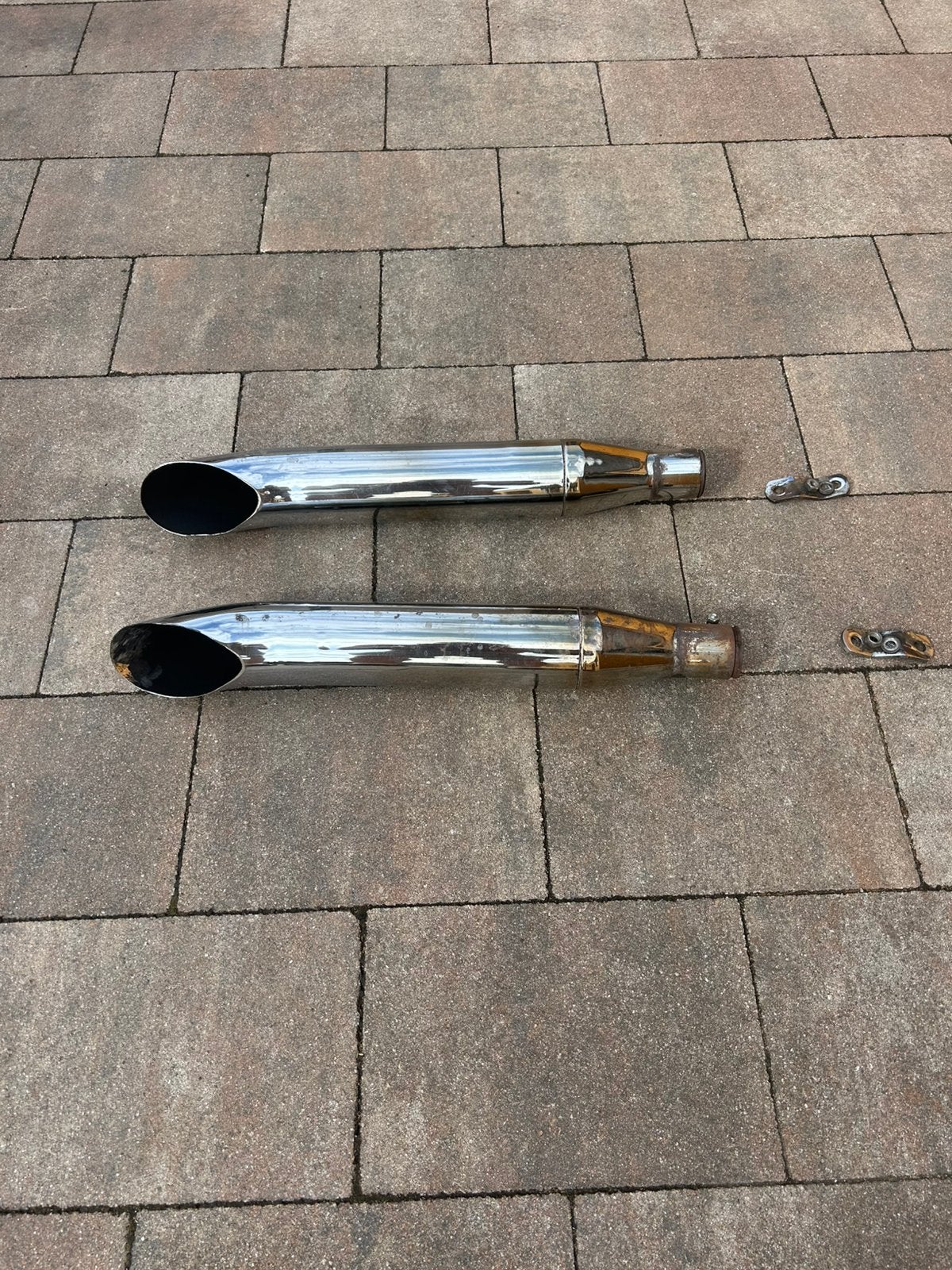 Oldschool uitlaat einddempers chopper of caferacer, Motoren, Ophalen