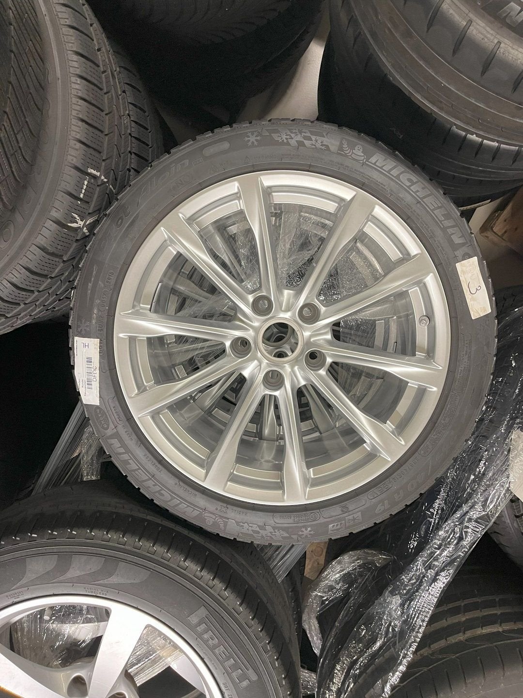 4x Originele Porsche 19inch 911 velgen + Michelin Pilot Alpi, Pneus et Jantes, Pneus hiver, -, 265 mm