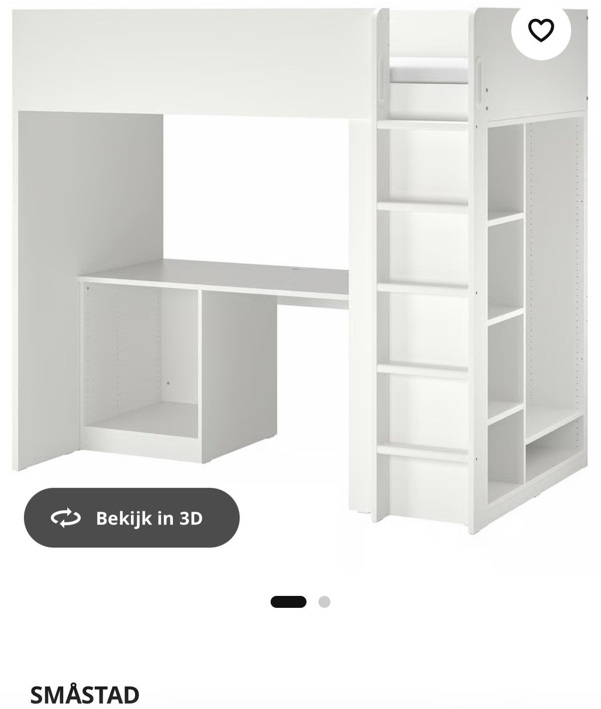 Hoogslaper ikea SMASTAD, Ophalen, Zo goed als nieuw, Hoogslaper
