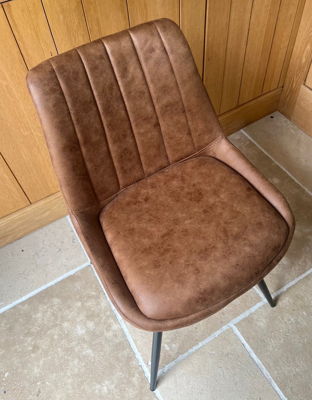 Nieuw 4 stuks kunst lederen stoelen, Ophalen, Zo goed als nieuw