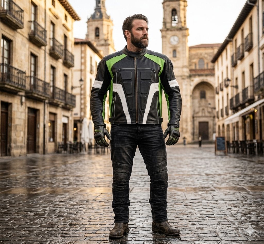 Lederen motorjas, verwijderbare beschermers, CE-goedgekeurd, Motoren, Kleding | Motorkleding, Verzenden, Nieuw met kaartje, Dames