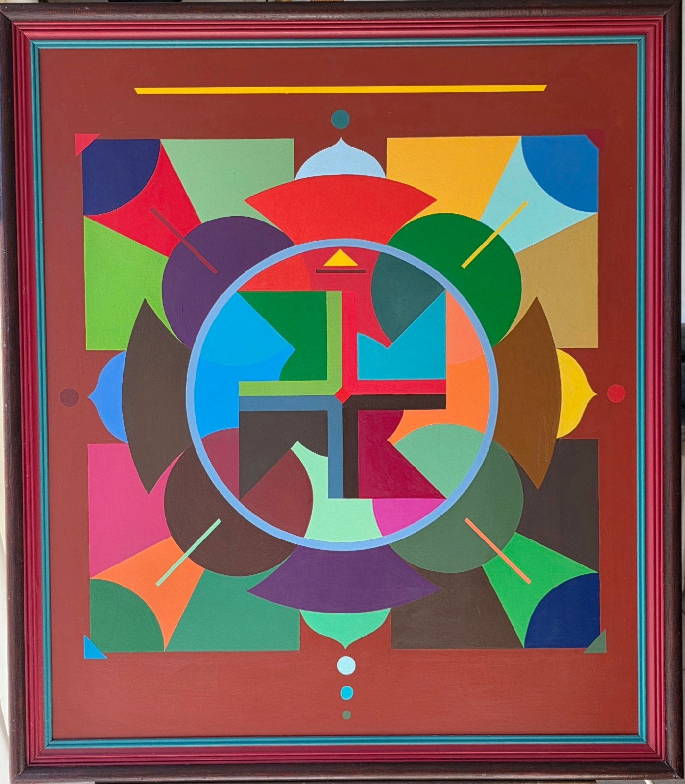 Van den hauwe, Antiek en Kunst, Kunst | Schilderijen | Modern, Abstract, Acrylverf, Hout, Ophalen of Verzenden