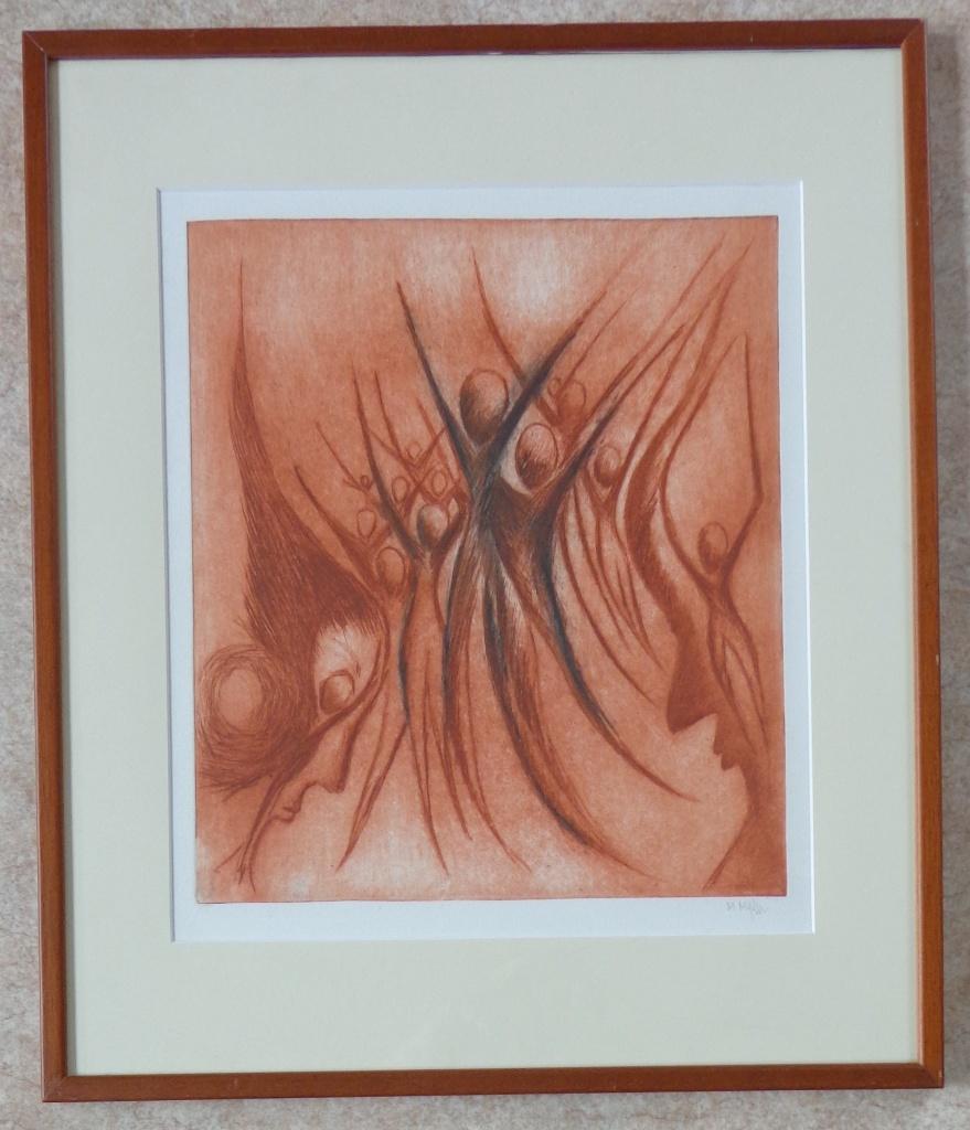 M. MYLLE / BLIJHEID / KLEURETS / 54x45cm / KADER / SIG, Enlèvement ou Envoi