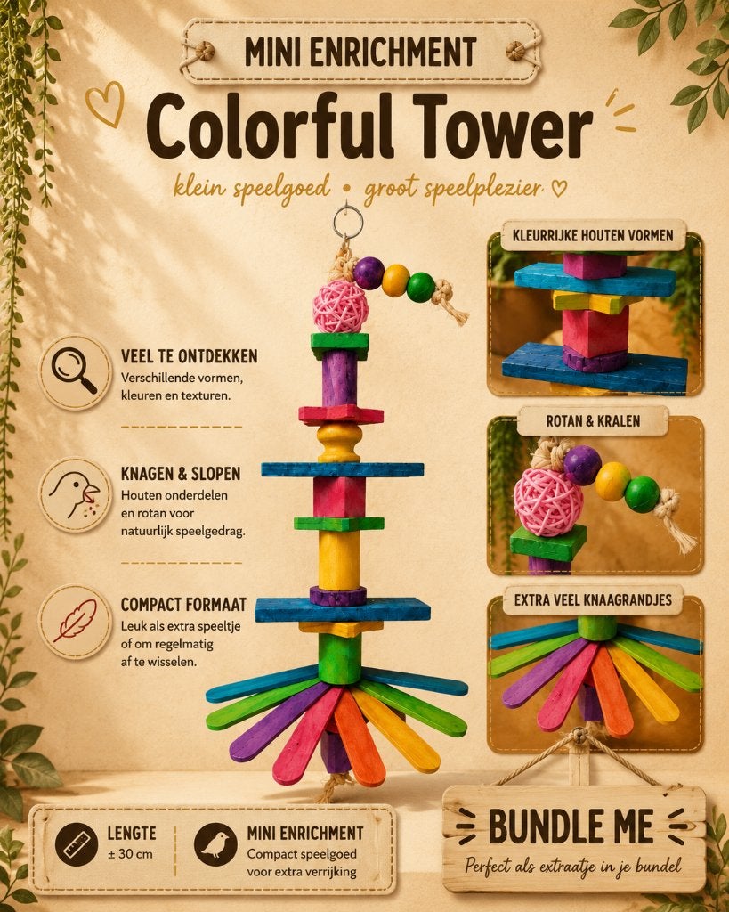 Mini Enrichment: Colorful Tower, Animaux & Accessoires, Envoi, Neuf, Jouet
