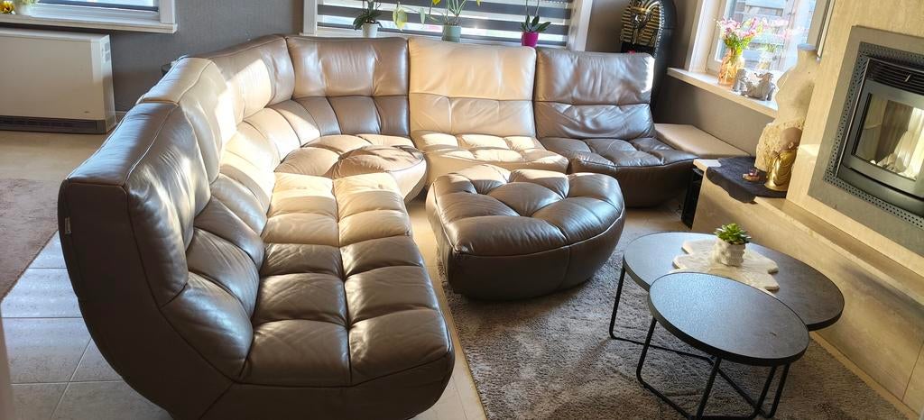 Salon SILHOUETTE chateau d’ax beige en bruin, Ophalen, Zo goed als nieuw, Leer
